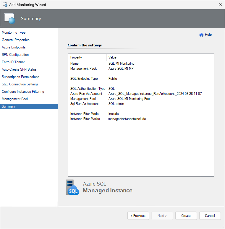Captura de tela mostrando as configurações de revisão de conexão.