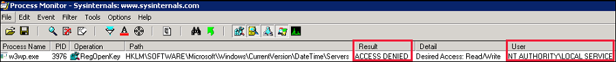 Captura de tela do Process Monitor 2.