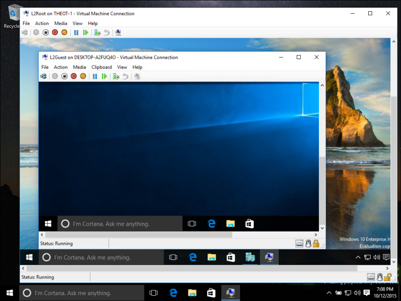 Microsoft windows virtual machine