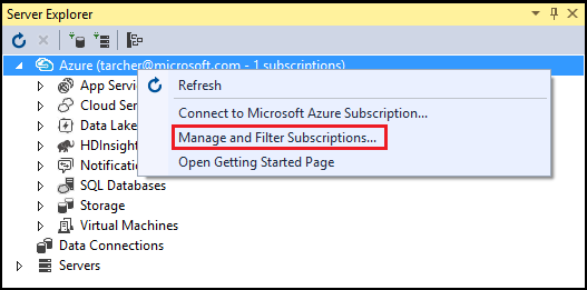 Manage subscriptions command