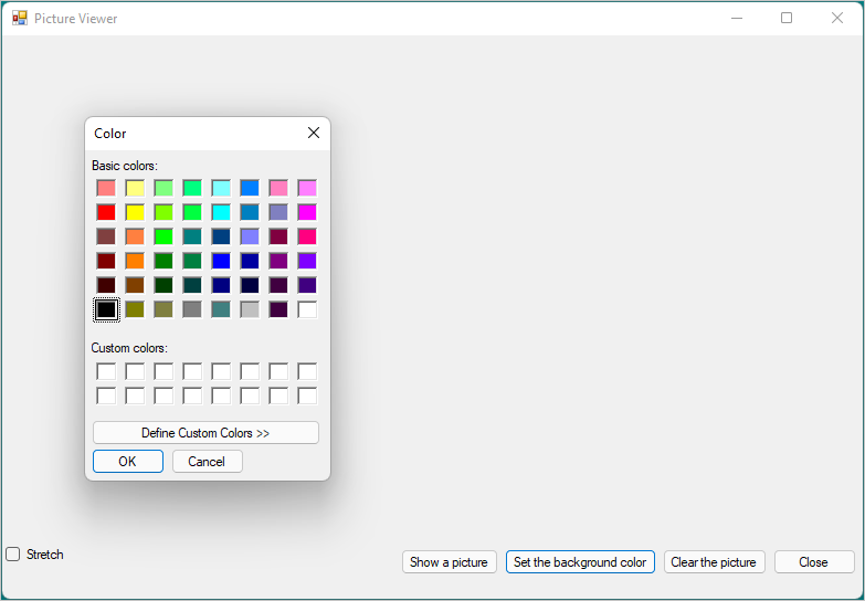 Screenshot shows the Color dialog box.
