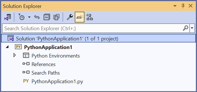 Python project in Solution Explorer