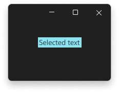 Uma janela com texto usando a cor do texto de realce na cor de realce.