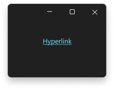 Uma janela com texto de hiperlink usando a cor de luz quente.
