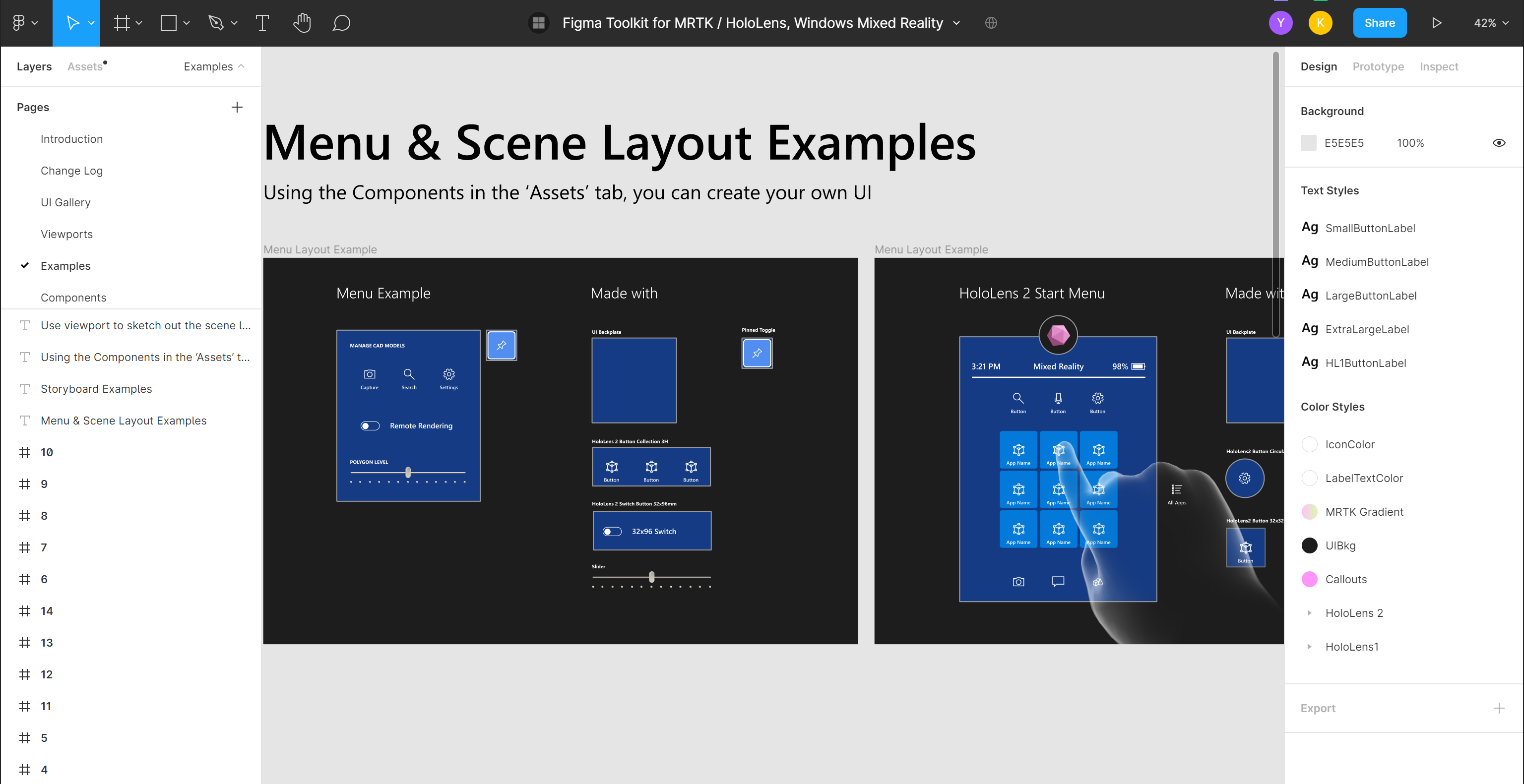 Exemplo de Toolkit Figma – Interface do usuário do menu 5