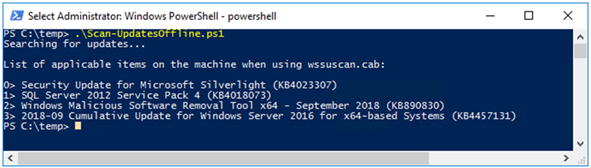 Captura de tela que mostra o script do PowerShell.