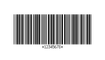 Exemplo de código de barras - código 39