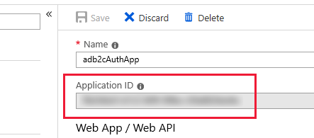 ID do aplicativo no modo de exibição de propriedades do aplicativo do Azure