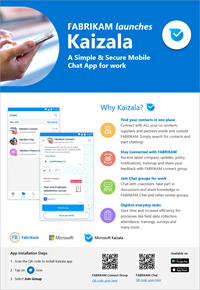 Screenshot of the Introducing Microsoft Kaizala poster.
