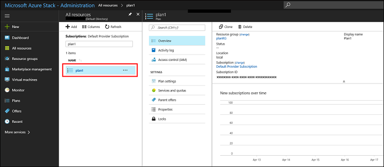 Review the new plan in Azure Stack Hub