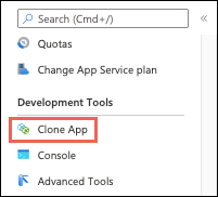 Screenshot showing how to clone your app.