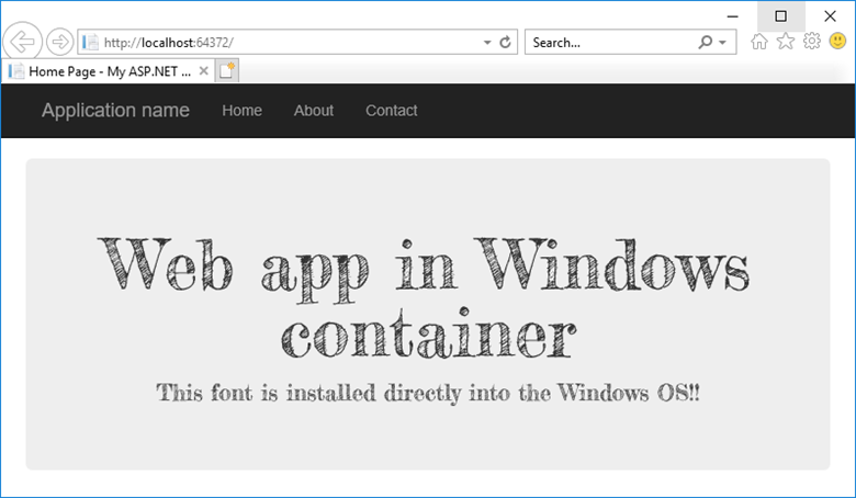 Captura de tela mostrando o aplicativo exibido no navegador padrão.