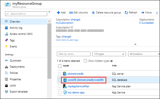 Navigate to resource group page to scale up your Azure app