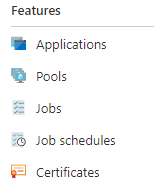 Captura de ecrã do item de menu Aplicações no portal do Azure.
