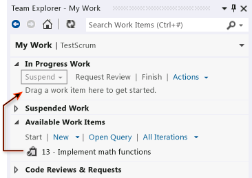 To Do List on My Work Page in Team Navigator