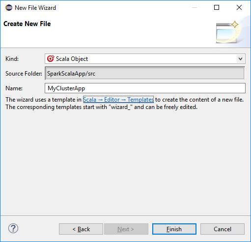 New File Wizard Create New File.