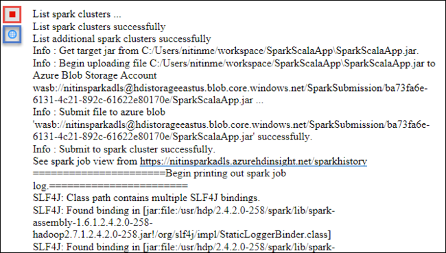 Apache Spark Submission window.