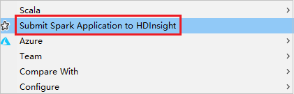 HDInsight Spark clusters in Azure Explorer submit.