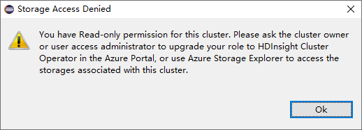 HDInsight Spark clusters in Azure Explorer denied.