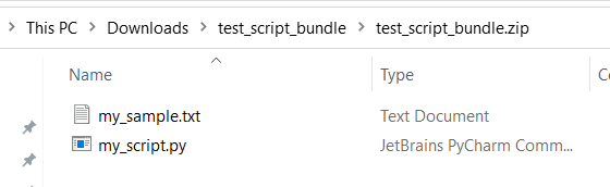 Exemplo de pacote de scripts
