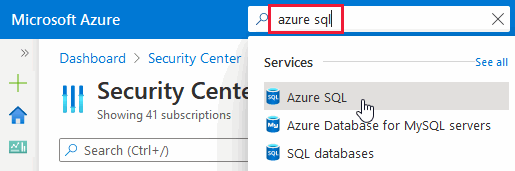 Abrir o Azure SQL a partir do portal do Azure.