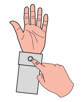 Imagem que mostra o ícone Iniciar e o gesto Iniciar.