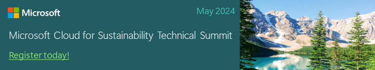 Cimeira Técnica do Microsoft Cloud for Sustainability, maio de 2024