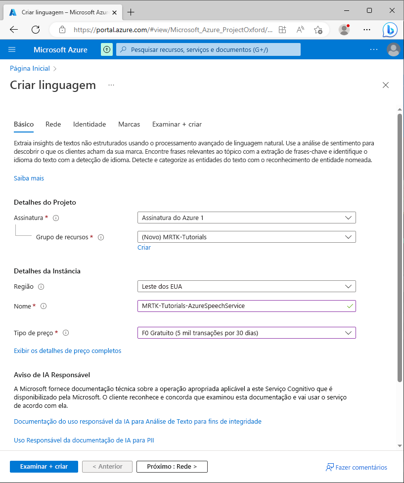 Screenshot of Configure the create page.
