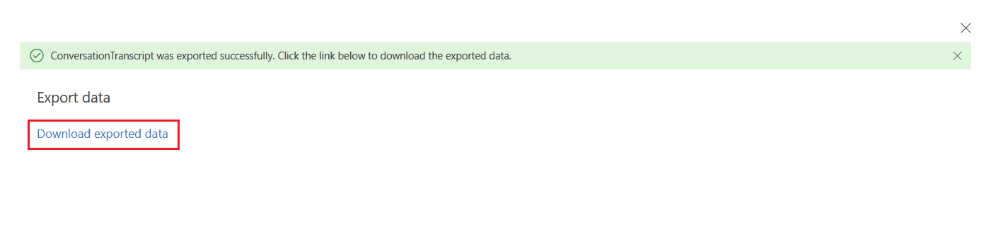 Baixe dados exportados.