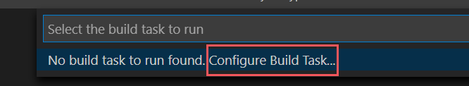 Configurar a tarefa de build ausente para .NET.