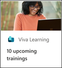 Exemplo do Viva Learning cartão notificando o usuário dos próximos treinamentos necessários.