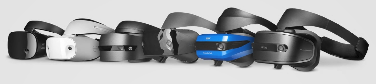 Variety of Windows Mixed Reality headsets