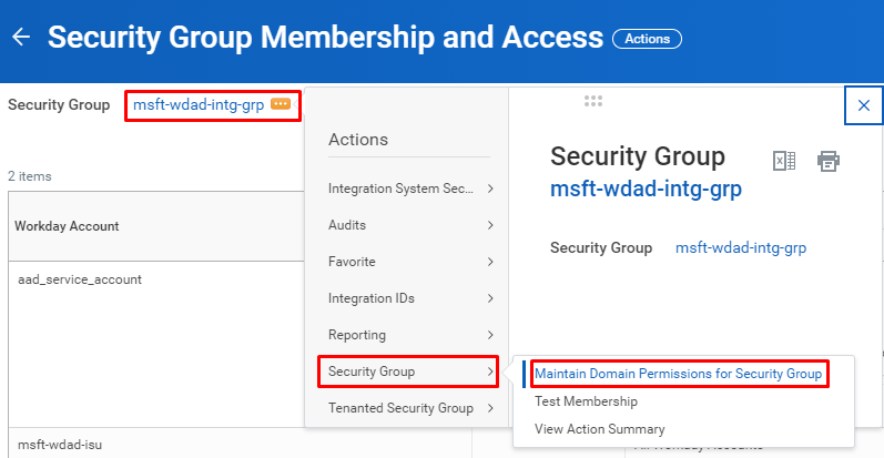 Выберите пункт Maintain Domain Permissions for Security Group (Сохранить разрешения домена для группы безопасности)