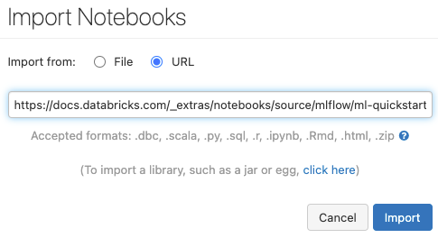 Импорт записной книжки из URL-адреса