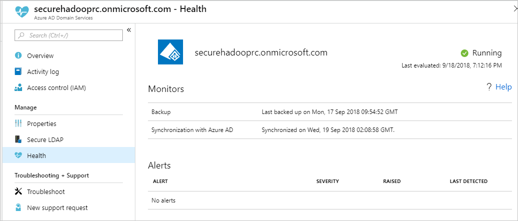 Microsoft Entra Domain Services health.
