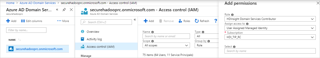 Microsoft Entra Domain Services Access control.