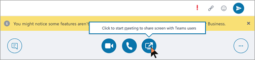 Снимок экрана: Teams, чтобы начать собрание с Teams пользователем.