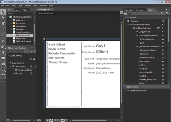 image: Working on the App in Expression Blend