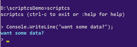 Выполнение кода на C# в командной строке REPL-среды Scriptcs