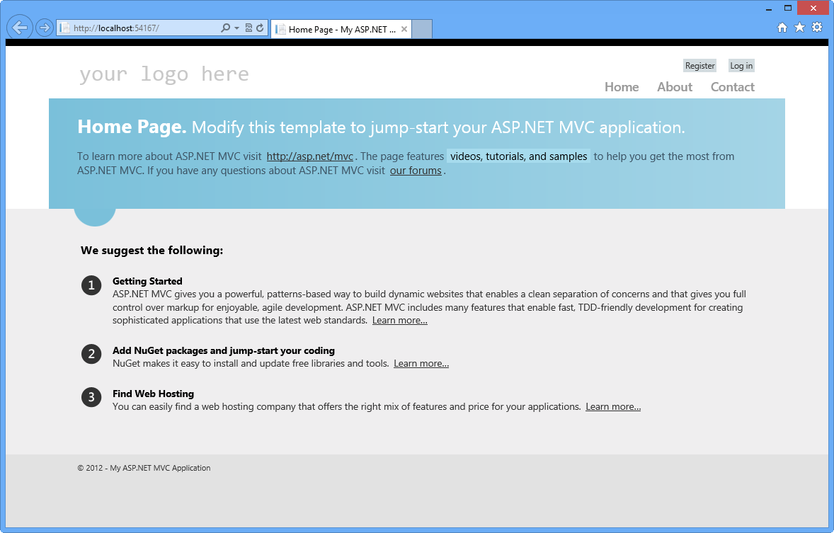 ASP.NET рестайловых шаблонов MVC 4