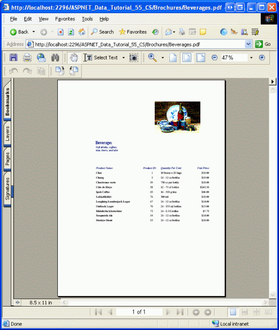 Отображается PDF-файл брошюры категории