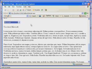 Снимок экрана: пошаговое руководство по выполнению обратного вызова скрипта в точке S P NET 2 точки 0. Выделен раскрывающийся список Майкрософт.