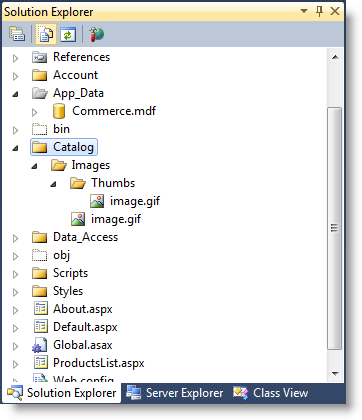 Снимок экрана: структура каталогов.