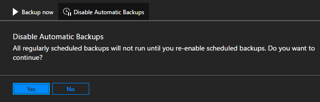 Azure Stack - disable scheduled backups