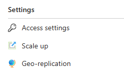 Снимок экрана: доступ к колонке ключа доступа к ресурсам Конфигурация приложений Azure.