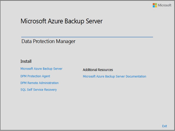 Запускается мастер установки Microsoft Azure Backup