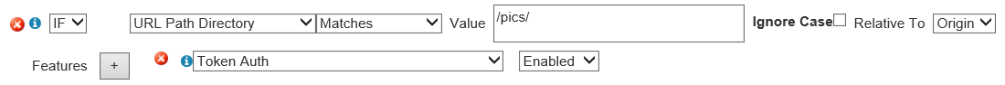 Снимок экрана: пример включения проверки подлинности маркера маркера модуля правил доставки содержимого.