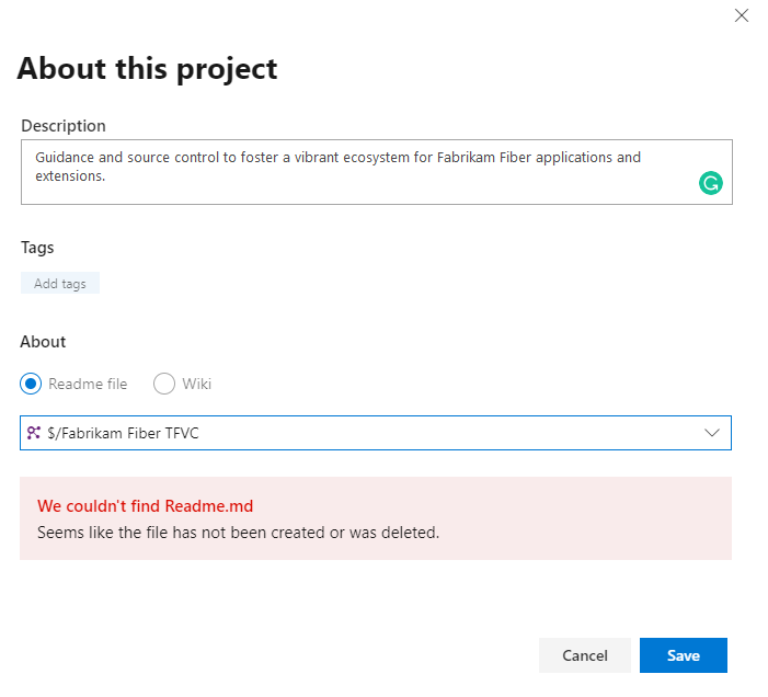 About this project dialog, new nav