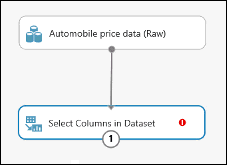 Перетащите модуль Select Columns in Dataset (Выбор столбцов в наборе данных) на холст эксперимента и подключите его
