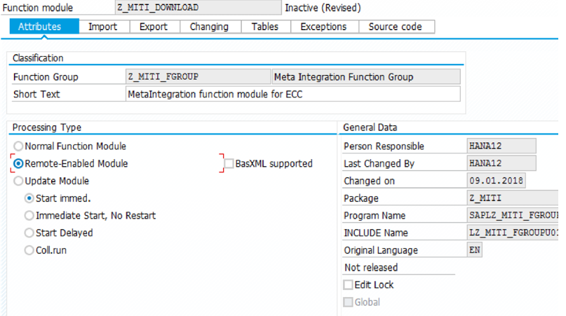 Снимок экрана: регистрация параметра источников в качестве модуля Remote-Enabled.